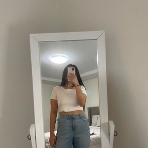 White Crop top tee Zara